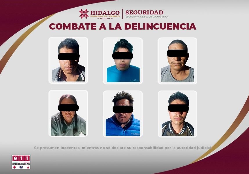 SSPH en Operativos Detiene a Seis Presuntos Narcomenudistas en Tlahuelilpan y Atotonilco de Tula