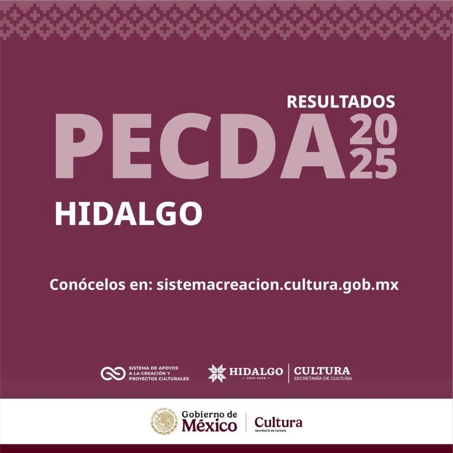 Anuncian ganadores del PECDA Hidalgo 2025