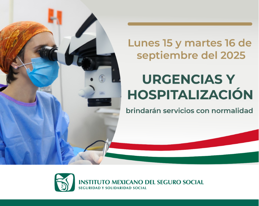 Garantiza IMSS Hidalgo atención médica en servicios de Urgencias durante fiestas patrias