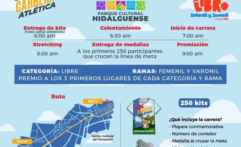 Invitan a la Carrera Atlética de la Feria del Libro Infantil y Juvenil 2025