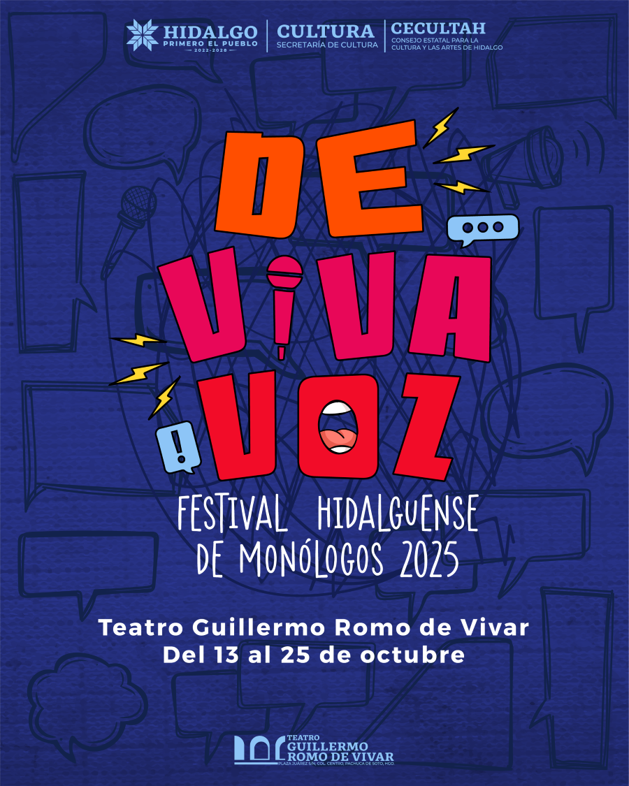 Anuncian “De Viva Voz”, Festival Hidalguense de Monólogos 2025