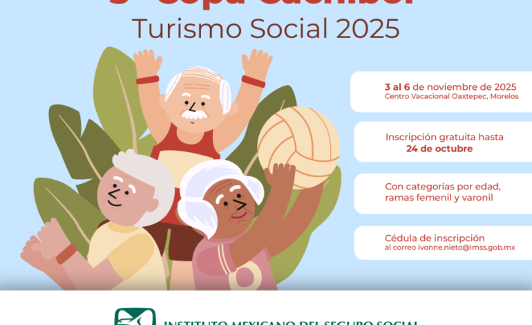 Convoca IMSS Hidalgo a participar en 5ª Copa Cachibol Turismo Social 2025 de Derrumbes en 43 Municipios de Hidalgo