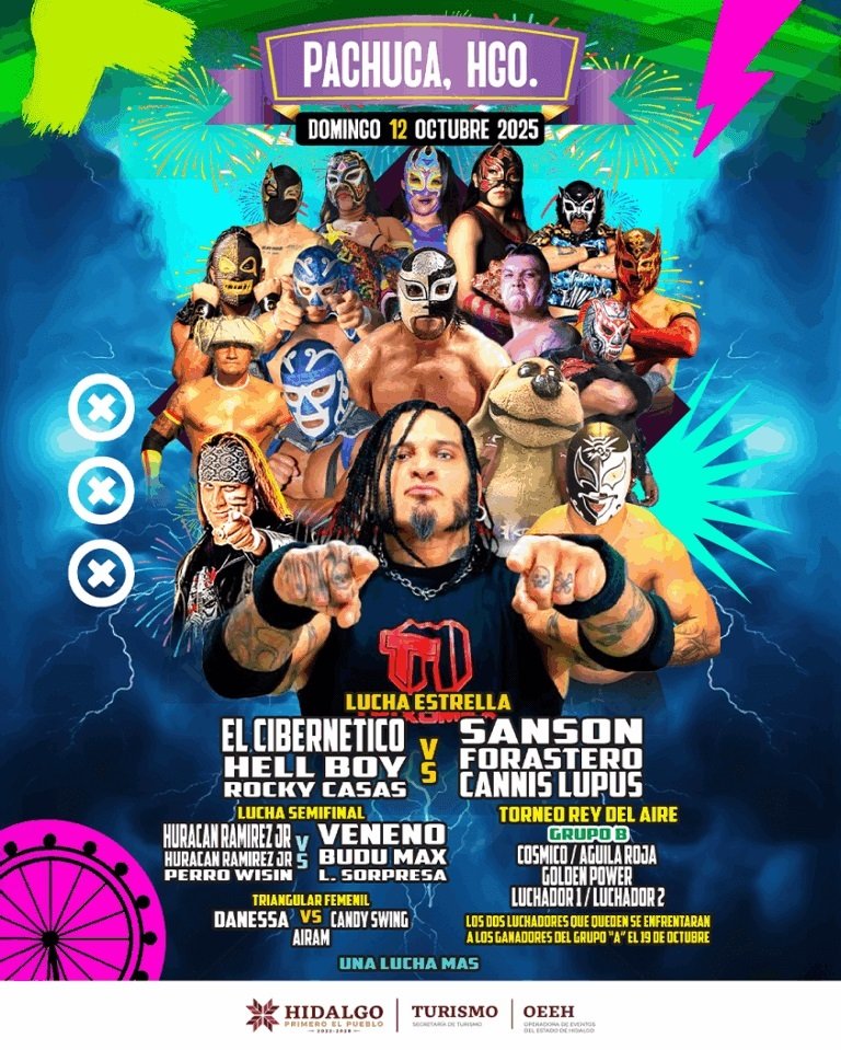 Domingos de emoción y tradición, la lucha libre llega a la Feria de San Francisco Pachuca Hidalgo 2025