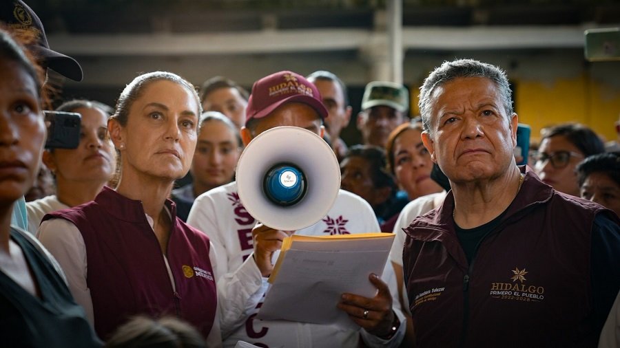 La presidenta Sheinbaum y Julio Menchaca, Anuncian Entrega de Apoyos Económicos a Partir de la Siguiente Semana en Tianguistengo.
