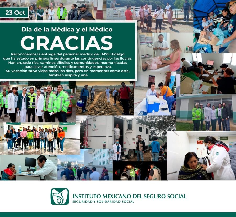 Reconoce IMSS Hidalgo Vocación y Entrega de Médicas y Médicos en los Servicios de Salud