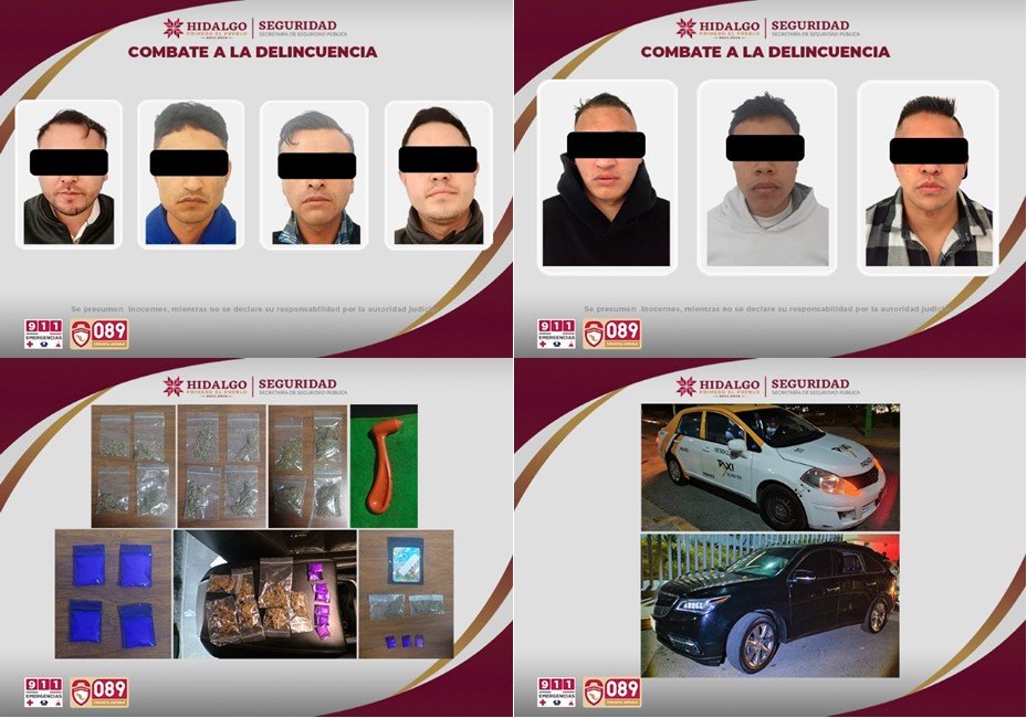 Asegura SSPH a Integrantes de Células Dedicadas a Cristalazos en la Zona Metropolitana de Pachuca