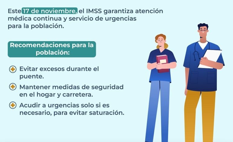 Garantiza IMSS Hidalgo Continuidad de Servicios Esenciales Durante Puente del 17 de Noviembre