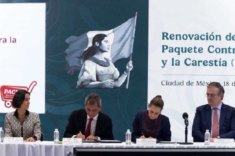 Presidenta Claudia Sheinbaum y Empresarios Firman Renovación Paquete Contra la Inflación y la Carestía (Pacic),  Para Mantener La Canasta Básica en 910 Pesos