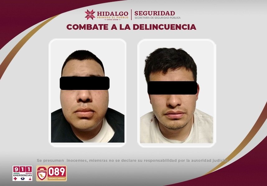 SSPH Asegura a Dos Sujetos Vinculados al Robo de Autopartes en Pachuca