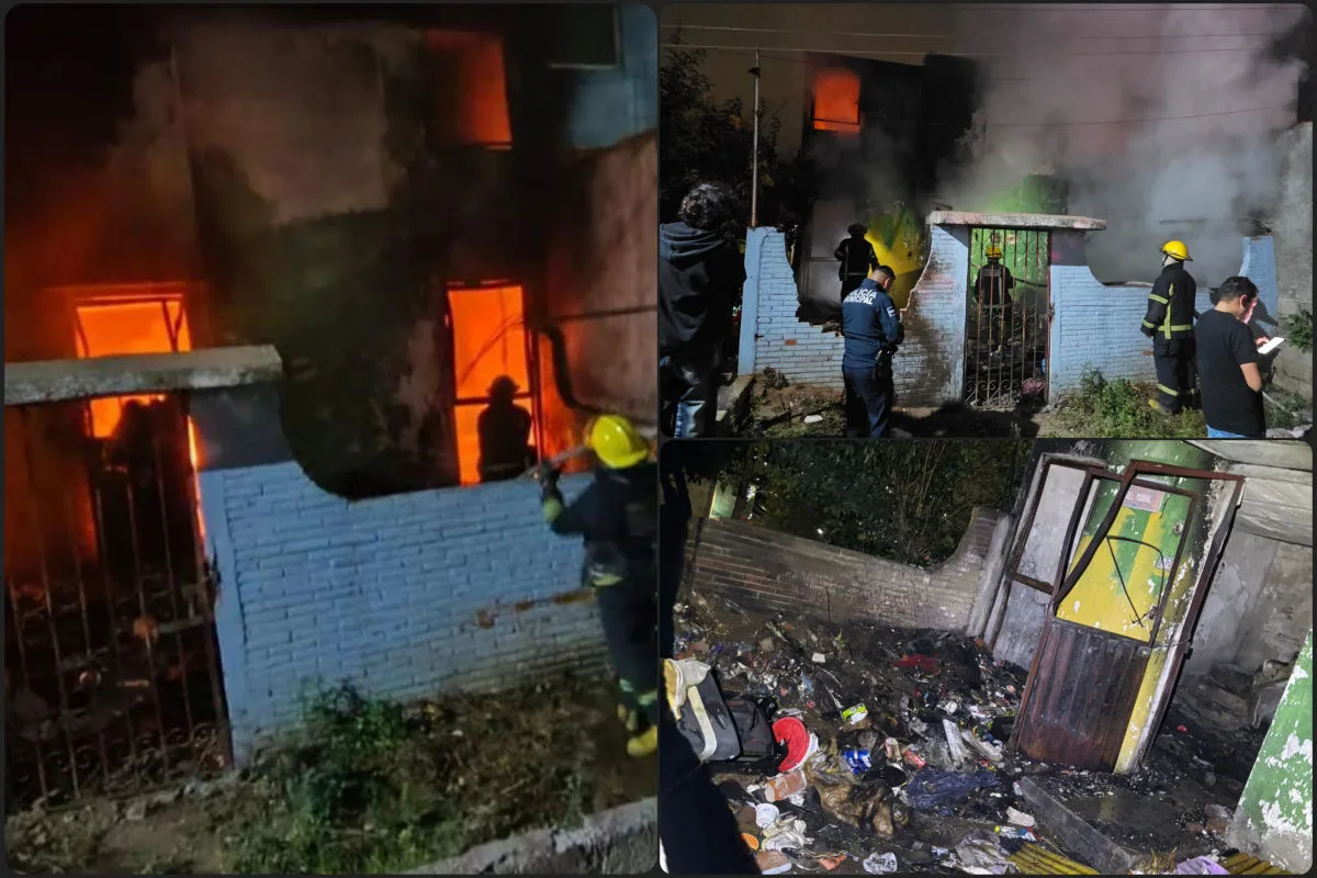 Incendio en Mineral de Reforma Cnsumio una Vivienda, no hubo Victimas Porque en el Momentode Siniestro no Habia Nadie