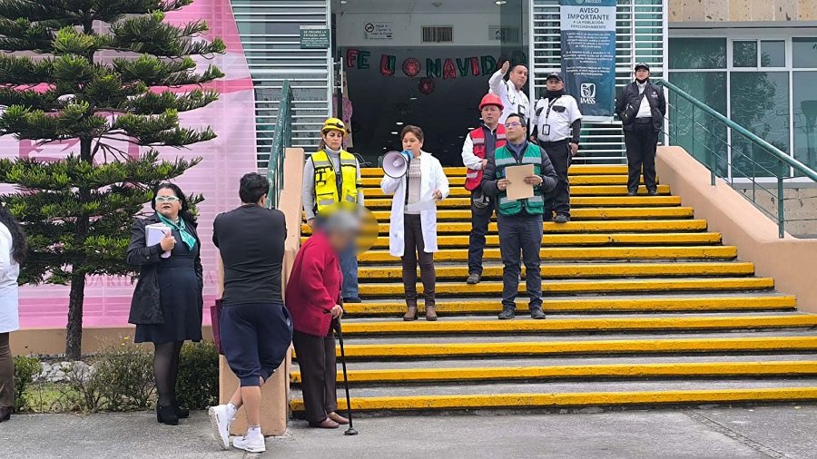 Realiza IMSS Hidalgo simulacro de conato de incendio en Hospital General de Zona con Medicina Familiar No. 1 en Pachuca