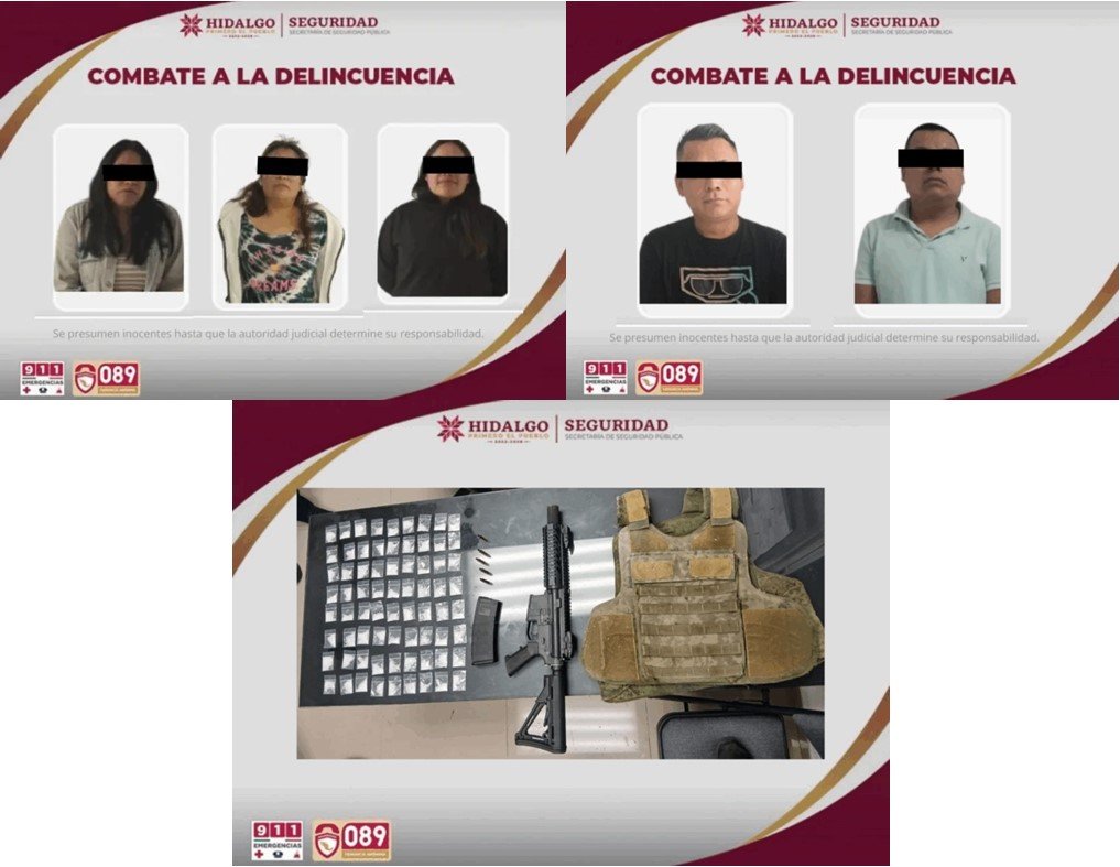 SSPH  Asegura a Tres Mujeres y Dos Hombres  Integrantes de Una Banda de Asaltantes en Acaxochitlán