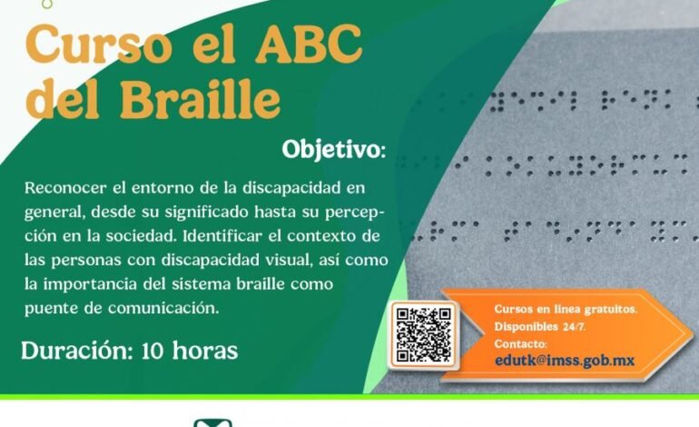 Ofrece IMSS Hidalgo curso “El ABC del Braille” a través de EDUKT IMSS