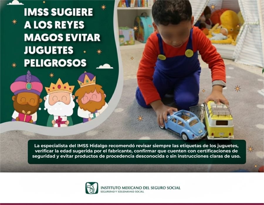 Promueve IMSS Hidalgo elección responsable de juguetes acordes a la edad de niñas y niños