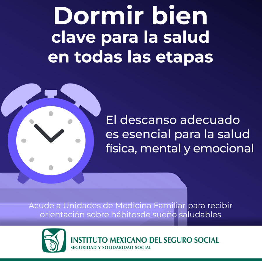 Promueve IMSS Hidalgo importancia de un sueño saludable en todas las etapas de la vida