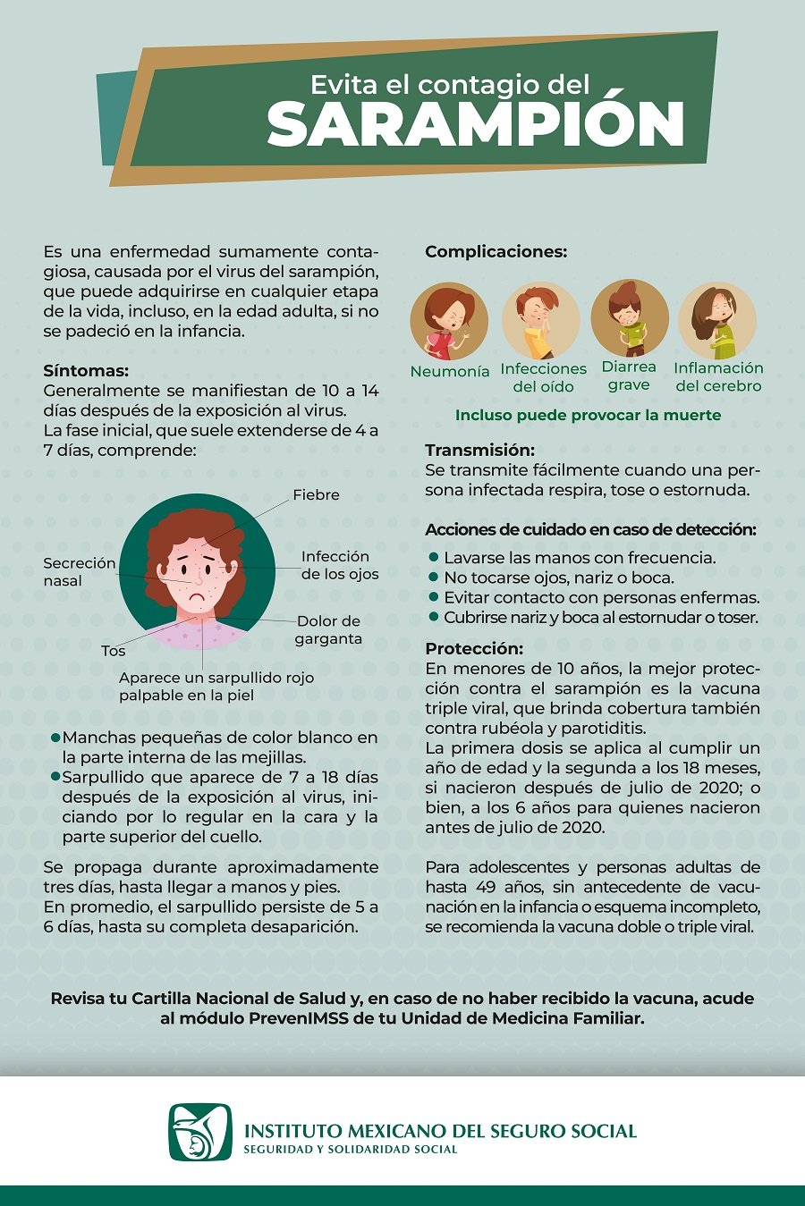 Refuerza IMSS Hidalgo prevención del sarampión