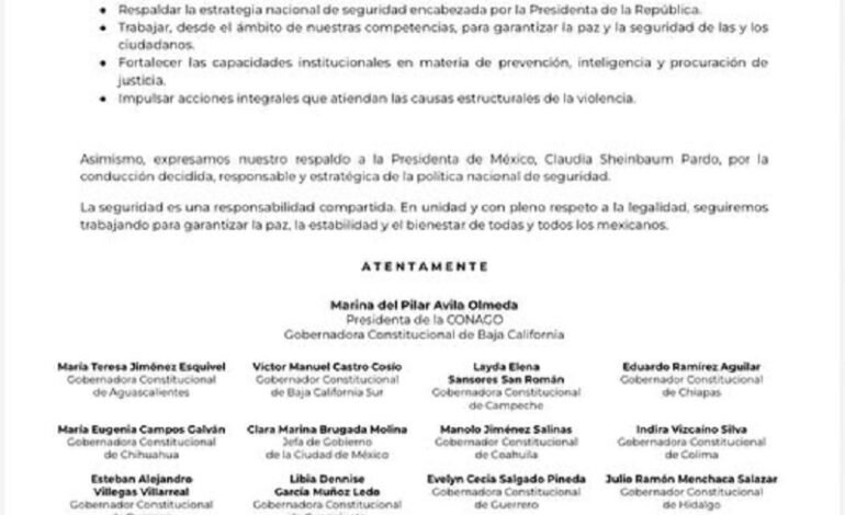 CONAGO Reconoce   las acciones de la Defensamx, Secretaría de Marina, Guardia Nacional, Ejército Mexicano,