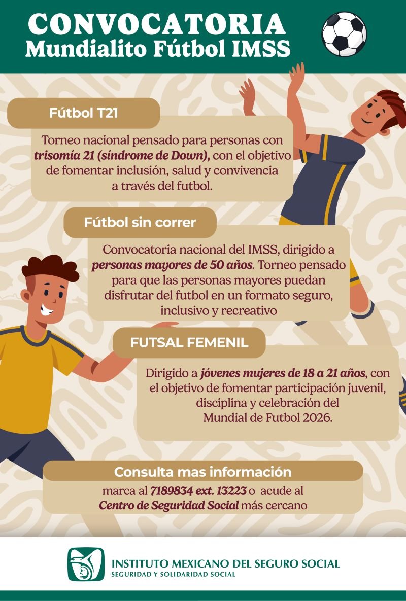 Fomenta IMSS Hidalgo Inclusión y el Bienestar con los Mundialitos de Fútbol