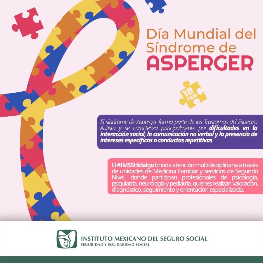 Fortalece IMSS Hidalgo Acciones de Atención Integral en Día Internacional del Síndrome de Asperger