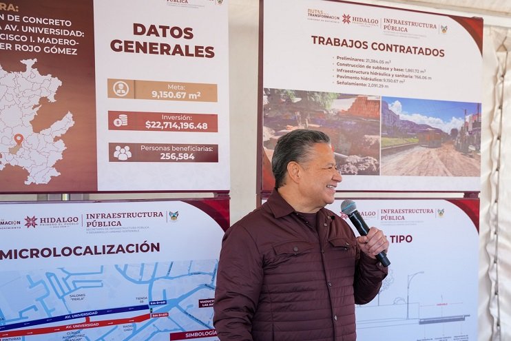 Supervisa Menchaca Obras de Infraestructura Por 9 Mil Millones de Pesos en Pachuca y Mineral de la Reforma.