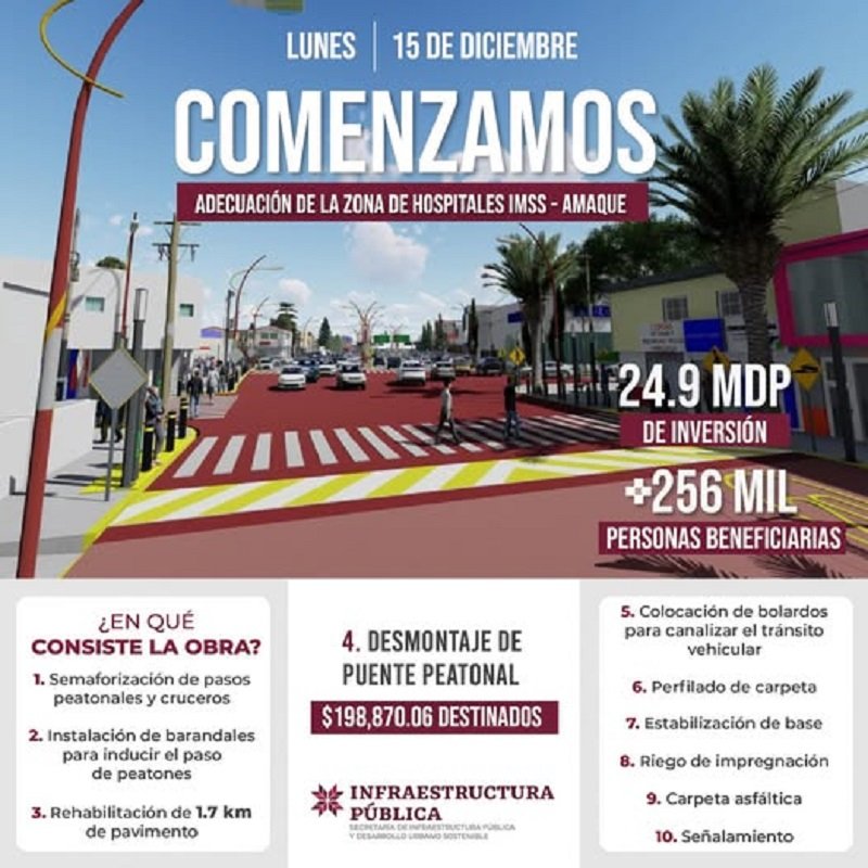 Inició la Adecuación de la Zona de Hospitales IMSS–Amaque