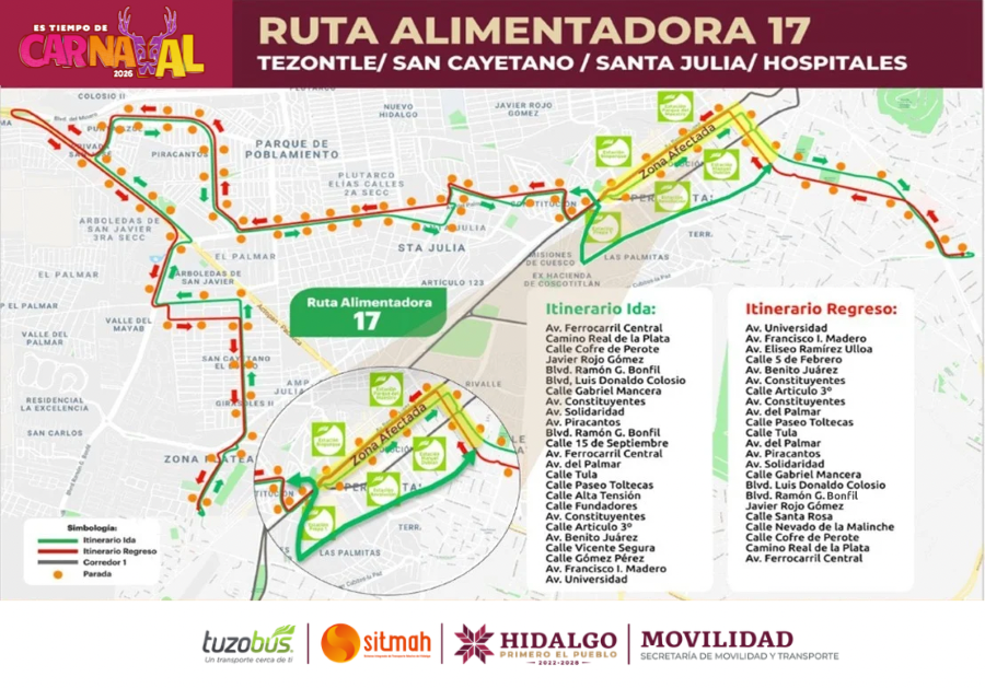 Plan Operativo y Logístico del Tuzobús en Torno al Evento “Es Tiempo de Carnaval 2026”
