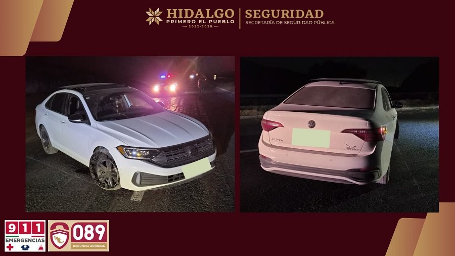 Policía Estatal Recupera Vehículo Robado Tras Persecución Sobre la Via Pachuca – Cd. Sahagún