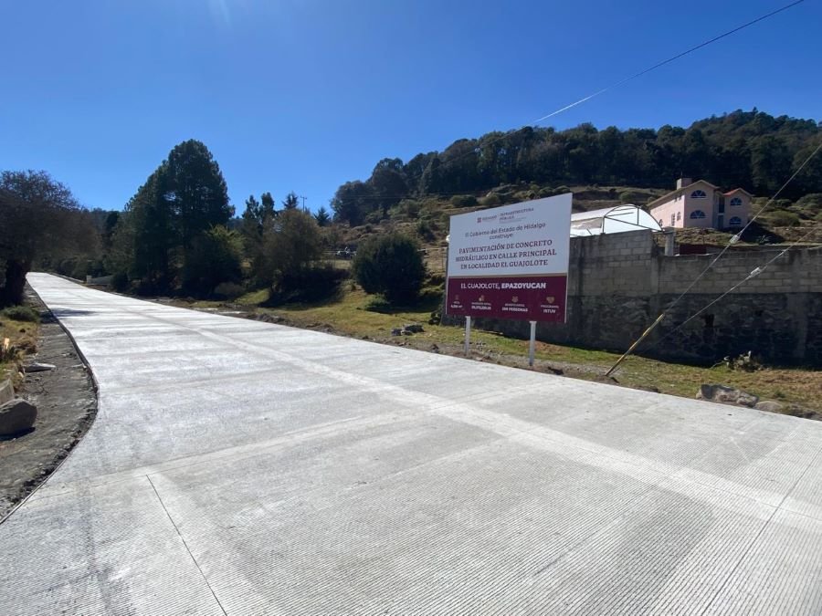 Invierte gobierno de Hidalgo Nueve Millones de Pesos para Pavimentar la Calle Principal de El Guajolote, en Epazoyucan