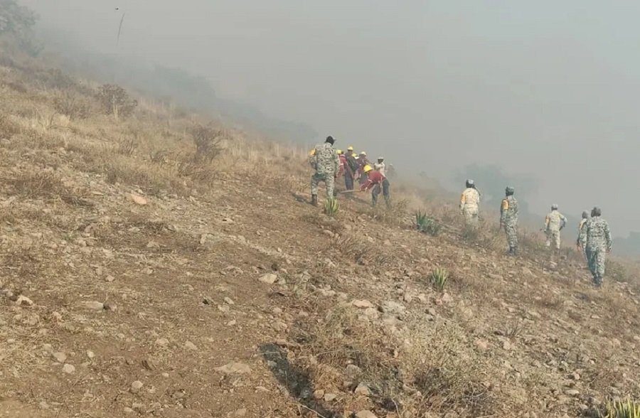Incendio en Cerro Gordo, Municipio de San Agustín Tlaxiaca Controlado en un 60%