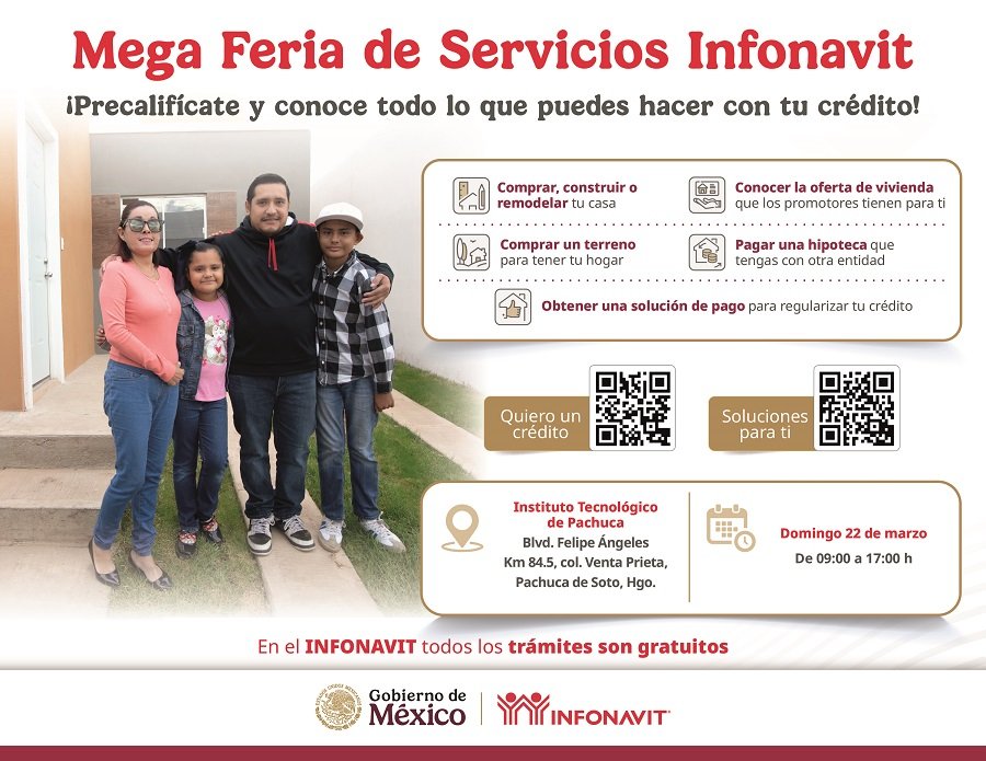 Mega Feria Infonavit en Pachuca Abrirá Registro de Vivienda Para El Bienestar