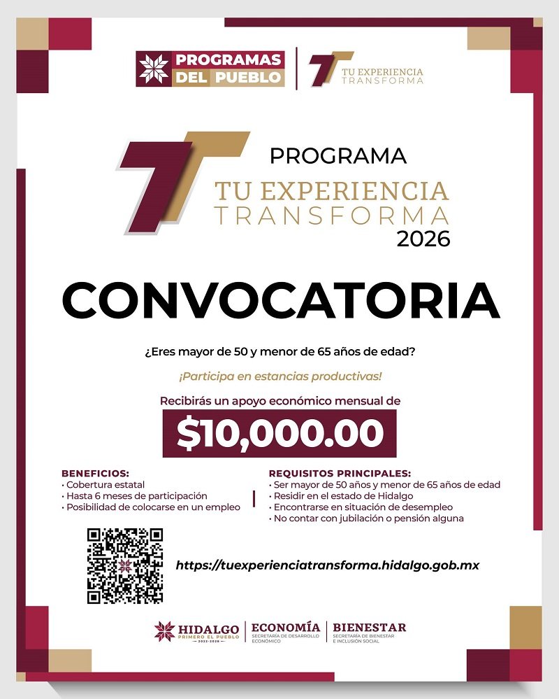 Becas de Sedeco en Hidalgo suben hasta 10 mil pesos mensuales para jóvenes y adultos mayores