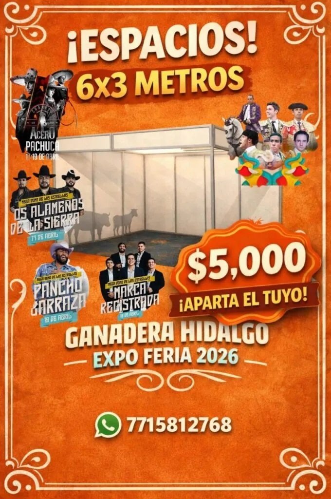 Venta de locales en la Expo Feria Ganadera Hidalgo 2026