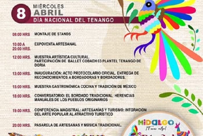 Encuentro Nacional de Bordadoras y Bordadores “Cocina y Tradición de México”, 8 de Abril “Día del Tenango”