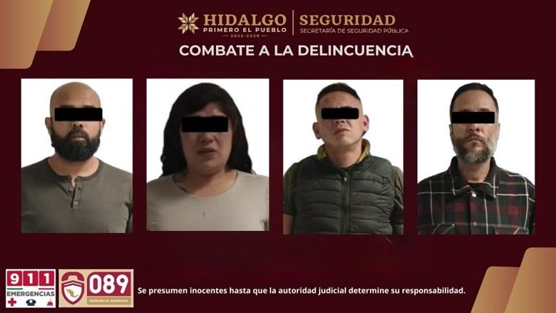 Autoridades de Hidalgo Aseguran Una Célula Dedicada a la Extorsión, se Presentaban Como Personal de la Secretaría de Turismo de Hidalgo.