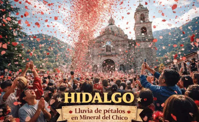 Lluvia de Pétalos Reunió Miles de Fieles en la Parroquia de la Purísima Concepción en Mineral del Chico