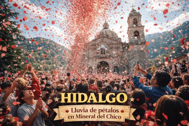 Lluvia de Pétalos Reunió Miles de Fieles en la Parroquia de la Purísima Concepción en Mineral del Chico