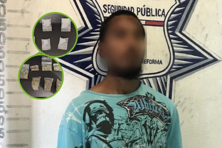 Elementos Secretaría de Seguridad Ciudadana de Mineral de la Reforma detuvieron a Sujeto Que Vendida Droga en Plaza Universidad