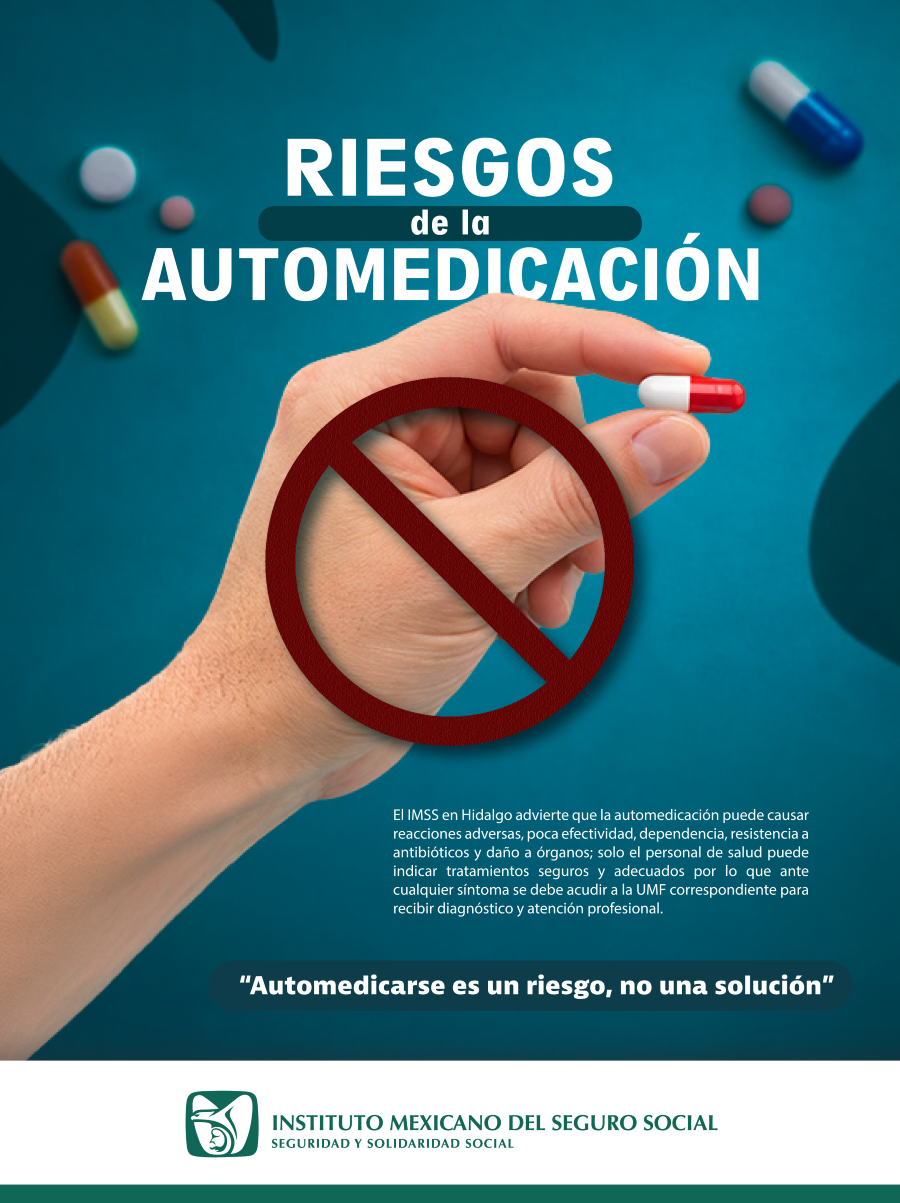 Advierte IMSS Hidalgo Sobre Riesgos de Automedicación
