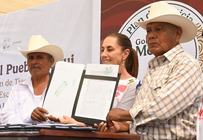 Claudia Sheinbaum Restituye al Pueblo Yaqui 45 Mil 794 Ha de Tierra en Sonora