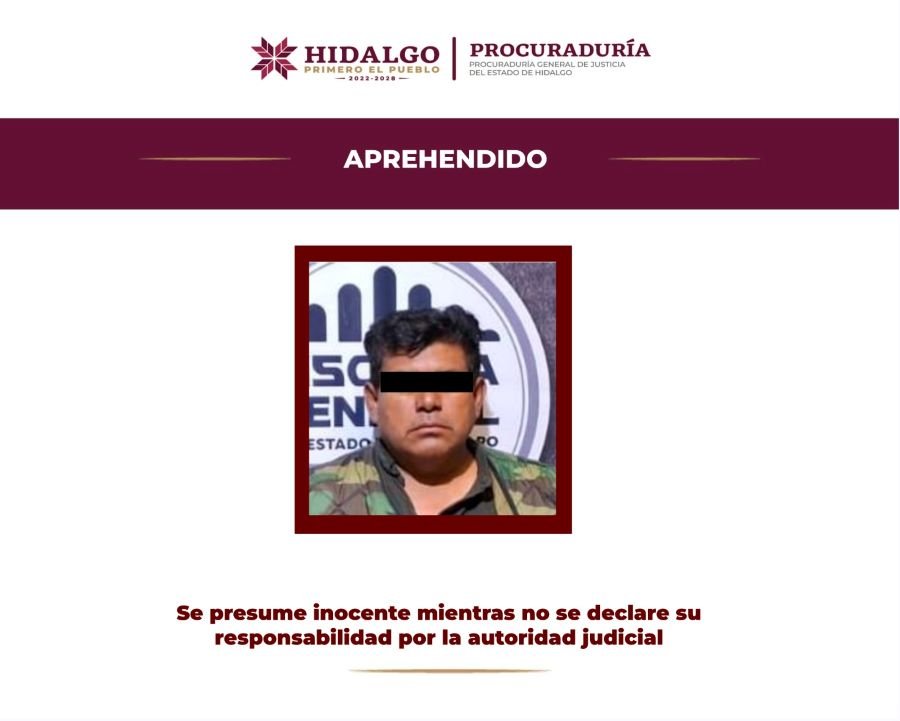 La PGJEH Aprehendió a un Hombre Investigado Por Homicidio Doloso Calificado en Querétaro