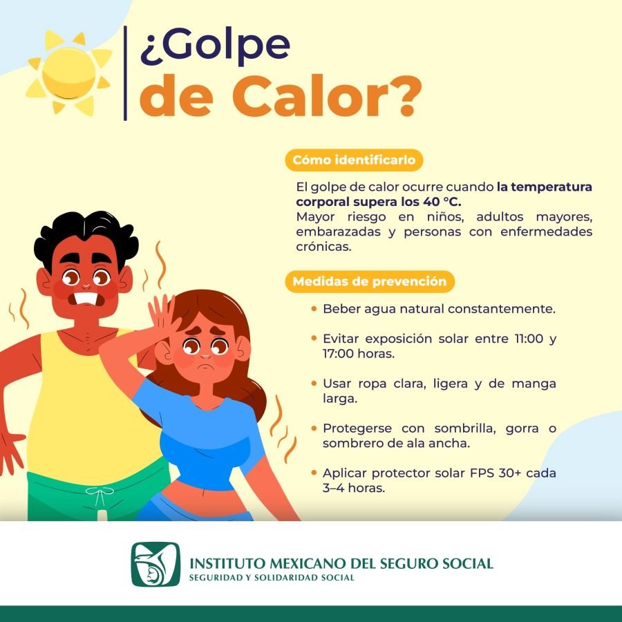 Llama IMSS Hidalgo a reforzar medidas para evitar golpe de calor