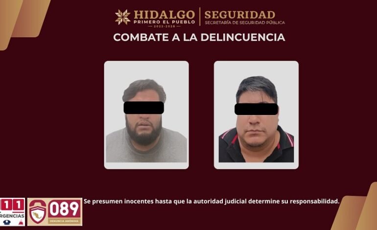 Policía Estatal Asegura a Dos Hombres y Recupera Maquinaria Pesada en Tula de Allende