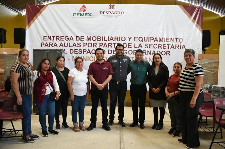 Alianza entre el Despacho del Gobernador y Pemex beneficia a 10 primarias de Actopan