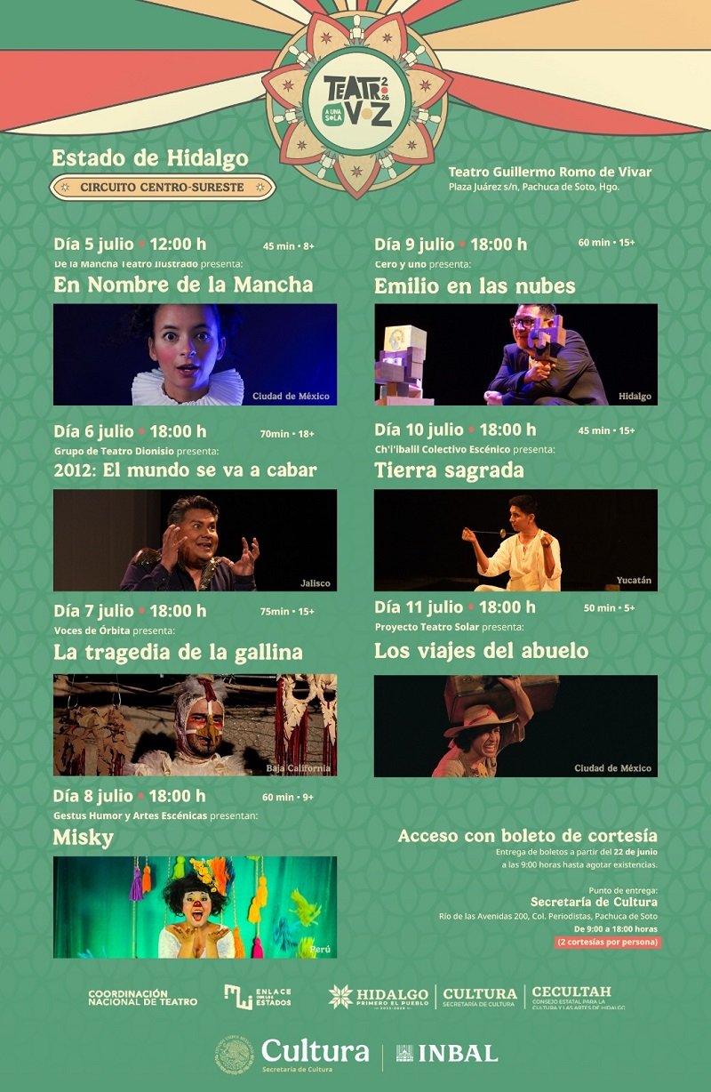 Hidalgo Recibirá Siete Montajes del XXI Festival de Monólogos Teatro a Una Sola Voz