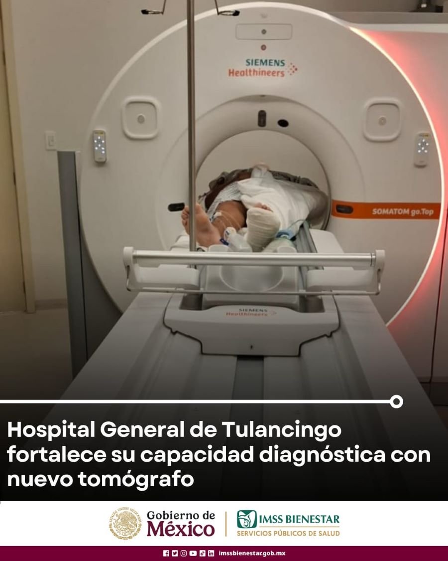 Hospital General IMSS Bienestar de Tulancingo fortalece su capacidad diagnostica con nuevo tomógrafo