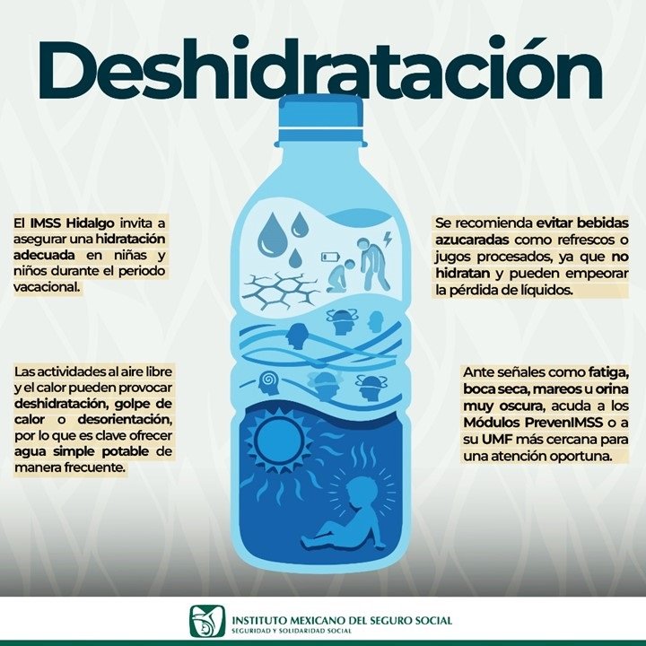 Invita IMSS Hidalgo a Mantener Un Consumo Adecuado de Agua Simple Potable