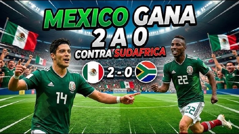 México Gano 2-0 a Sudáfrica en el Partido Inaugural del Mundial en el Estadio Azteca