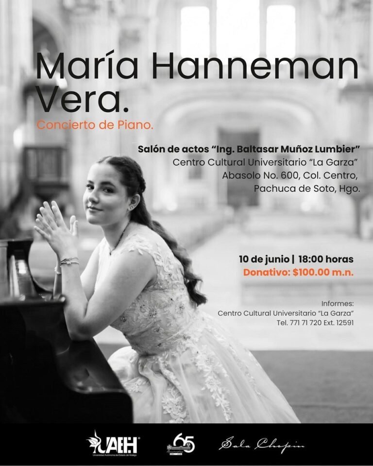 Recibe UAEH a María Hanneman, Prodigio del Piano Reconocida Por Forbes