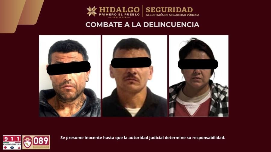 SSPH Asegura a 3 Presuntos Integrantes de Una Banda Dedicada al Robo de Motocicletas en Pachuca