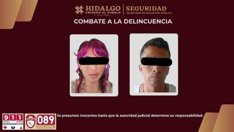 SSPH Asegura a Dos Presuntos Integrantes de Banda Dedicada al Robo de Motocicletas en Pachuca